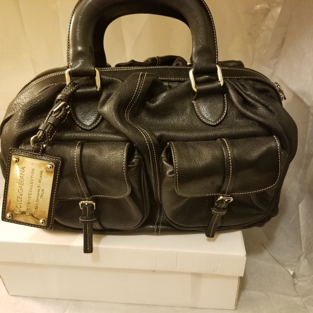 Dolce&Gabbana Miss Curly Black Leather Satchel